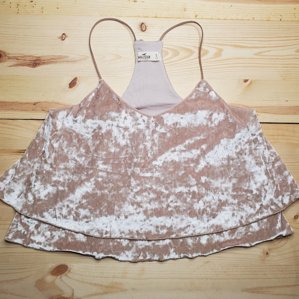 Hollister ivory velvet racerback tank size small